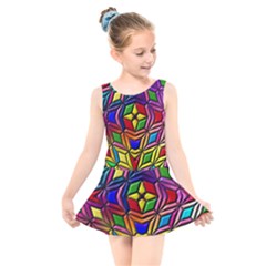 Background Structure Texture Kids  Skater Dress Swimsuit