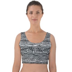 Ethno Seamless Pattern Velvet Crop Top