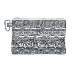 Ethno Seamless Pattern Canvas Cosmetic Bag (large)