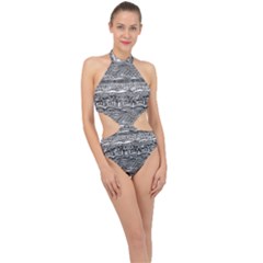 Ethno Seamless Pattern Halter Side Cut Swimsuit