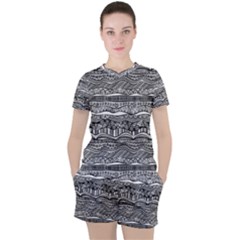 Ethno Seamless Pattern Women s Tee And Shorts Set