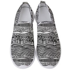 Ethno Seamless Pattern Men s Slip On Sneakers