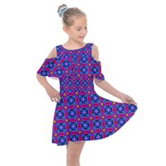 Background Image Decorative Art Kids  Shoulder Cutout Chiffon Dress