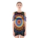 Colorful Prismatic Chromatic Shoulder Cutout One Piece Dress View1