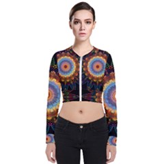 Colorful Prismatic Chromatic Long Sleeve Zip Up Bomber Jacket by Pakrebo