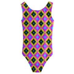 Tile Background Image Design Kids  Cut-out Back One Piece Swimsuit