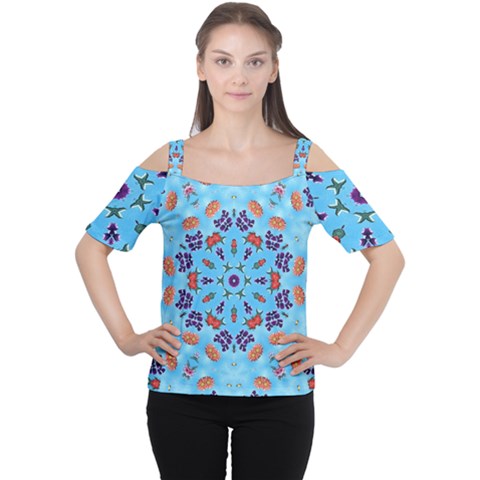 Farbenpracht Kaleidoscope Cutout Shoulder Tee by Pakrebo