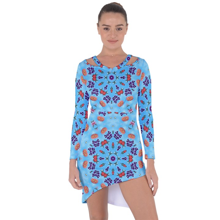 Farbenpracht Kaleidoscope Asymmetric Cut-Out Shift Dress