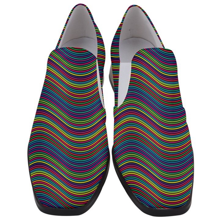 Decorative Ornamental Abstract Slip On Heel Loafers