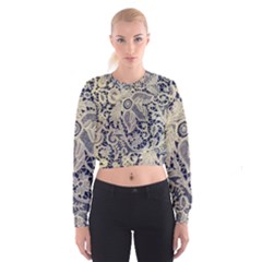 Point De Rose Cropped Sweatshirt by Pakrebo