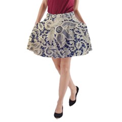 Point De Rose A-line Pocket Skirt by Pakrebo