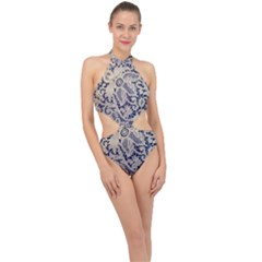 Point De Rose Halter Side Cut Swimsuit