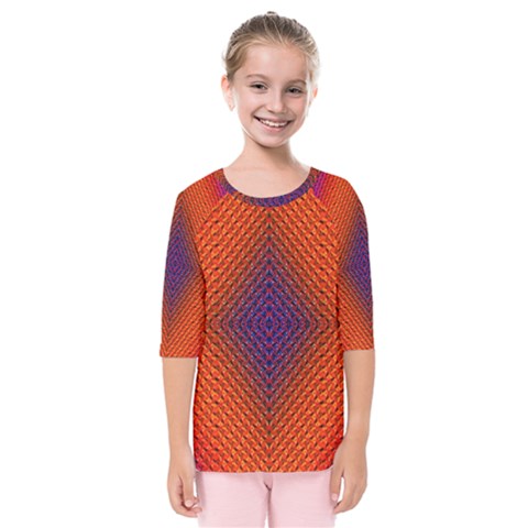 Background Fractals Surreal Design Kids  Quarter Sleeve Raglan Tee by Pakrebo