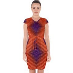 Background Fractals Surreal Design Capsleeve Drawstring Dress  by Pakrebo