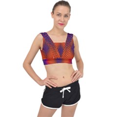 Background Fractals Surreal Design V-back Sports Bra