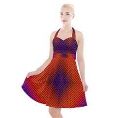 Background Fractals Surreal Design Halter Party Swing Dress  by Pakrebo