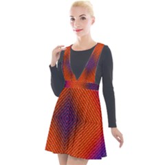 Background Fractals Surreal Design Plunge Pinafore Velour Dress