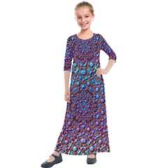 Tile Background Image Pattern 3d Kids  Quarter Sleeve Maxi Dress