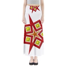 Pattern Tile Decorative Design Star Full Length Maxi Skirt by Pakrebo