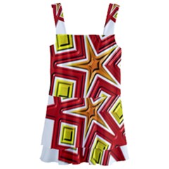 Pattern Tile Decorative Design Star Kids  Layered Skirt Swimsuit