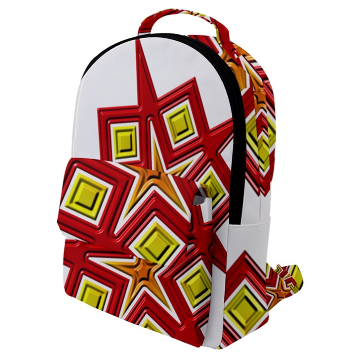 Pattern Tile Decorative Design Star Flap Pocket Backpack (Small)