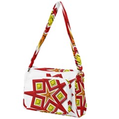 Pattern Tile Decorative Design Star Front Pocket Crossbody Bag