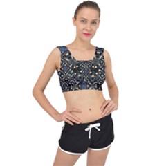 Tile Background Image Pattern Patterns V-back Sports Bra