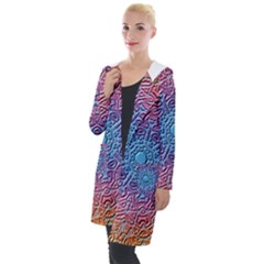 Background Pattern Texture Hooded Pocket Cardigan