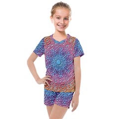 Background Pattern Texture Kids  Mesh Tee And Shorts Set