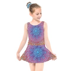 Background Pattern Texture Kids  Skater Dress Swimsuit