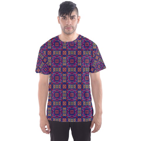 Tile Pattern Background Image Purple Men s Sports Mesh Tee by Pakrebo