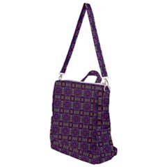 Tile Pattern Background Image Purple Crossbody Backpack