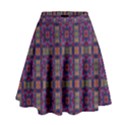 Tile Pattern Background Image Purple High Waist Skirt View1