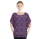 Tile Pattern Background Image Purple Batwing Chiffon Blouse View1