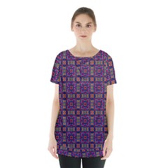 Tile Pattern Background Image Purple Skirt Hem Sports Top by Pakrebo