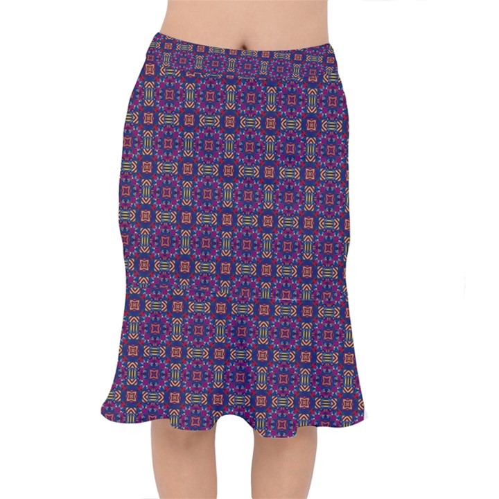 Tile Pattern Background Image Purple Mermaid Skirt