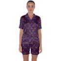 Tile Pattern Background Image Purple Satin Short Sleeve Pyjamas Set View1