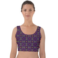 Tile Pattern Background Image Purple Velvet Crop Top