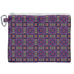 Tile Pattern Background Image Purple Canvas Cosmetic Bag (xxl) by Pakrebo