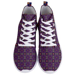 Tile Pattern Background Image Purple Men s Lightweight High Top Sneakers by Pakrebo