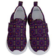 Tile Pattern Background Image Purple Kids  Velcro No Lace Shoes