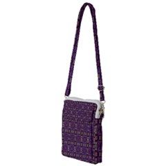 Tile Pattern Background Image Purple Multi Function Travel Bag