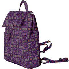 Tile Pattern Background Image Purple Buckle Everyday Backpack