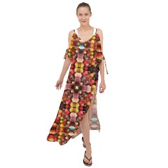 Tile Background Image Creativity Maxi Chiffon Cover Up Dress