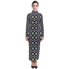 Background Image Pattern Turtleneck Maxi Dress