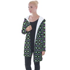 Background Image Pattern Longline Hooded Cardigan