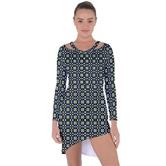 Background Image Pattern Asymmetric Cut-out Shift Dress by Pakrebo