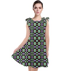 Background Image Pattern Tie Up Tunic Dress