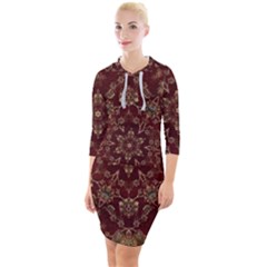 Image Background Pattern Quarter Sleeve Hood Bodycon Dress