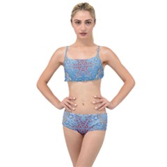 Pattern Background Pattern Layered Top Bikini Set